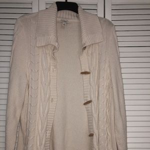 WOMEN'S LL BEAN CREAM CARDIGAN XLG